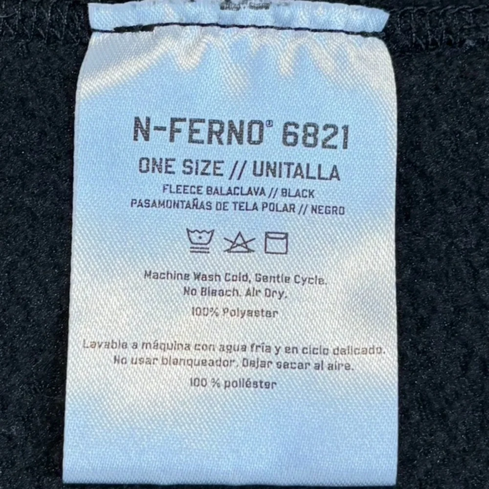 Erogodyne N-Ferno 6821 Balaclava Unisex Black Fleece Face Mask Size OS